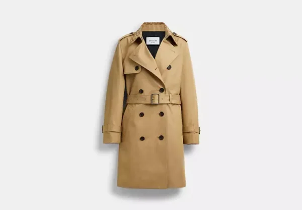 mid trench coat with signature collar