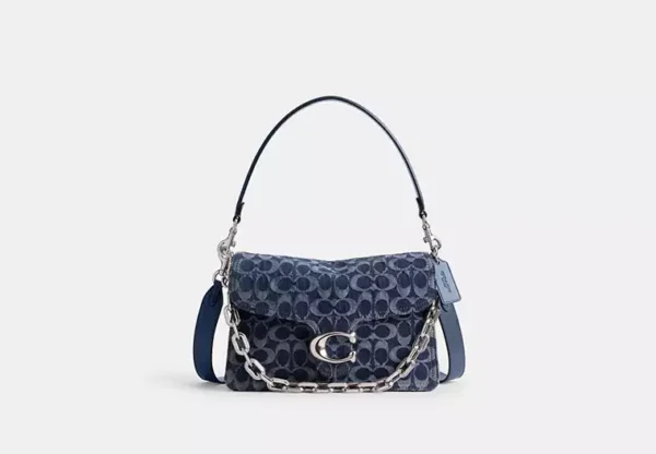 chain tabby shoulder bag in signature denim