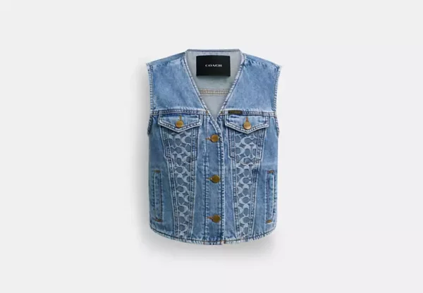denim vest in organic cotton