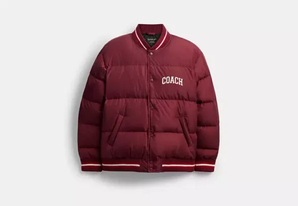 varsity down jacket in recycled polyester