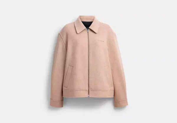 zip front wool jacket