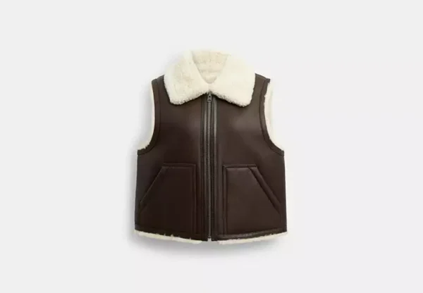 reversible shearling vest