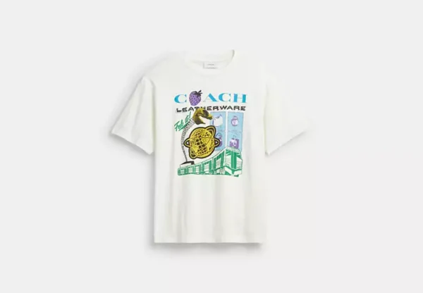 collage train relaxed t shirt in organic cotton