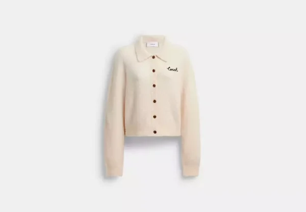 coach embroidered cropped cardigan