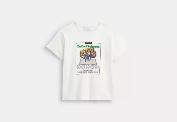 floral collage t shirt in organic cotton