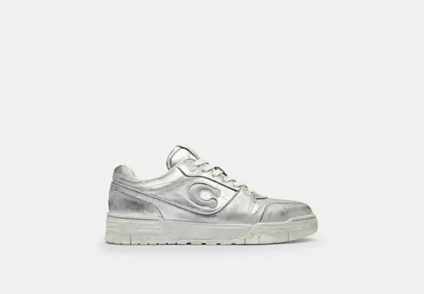 soho sneaker in distressed metallic leather (315)