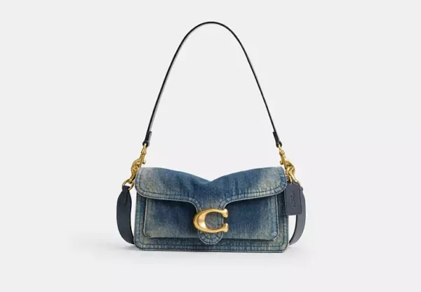 tabby shoulder bag 26 in regenerative cotton denim