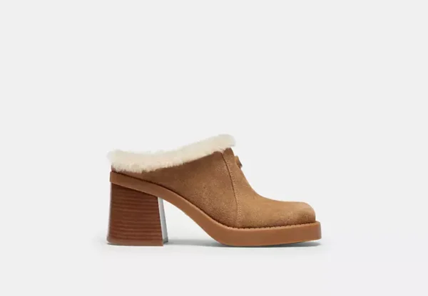 sculpted c heeled mule