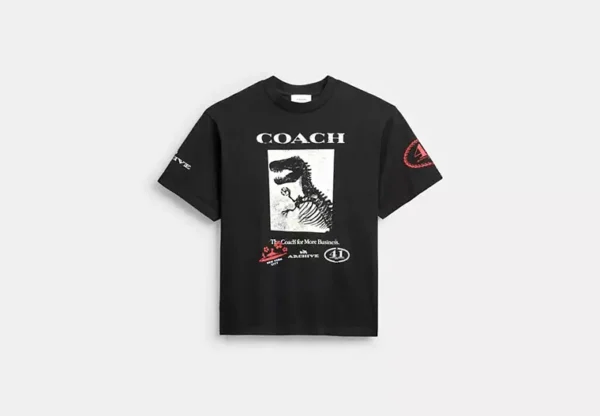 dinosaur collage t shirt in organic cotton