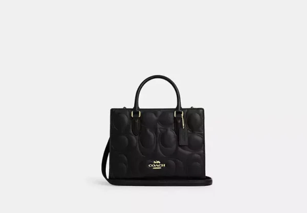 maggie small tote bag in signature leather