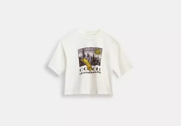 collage graphic cropped t shirt in organic cotton