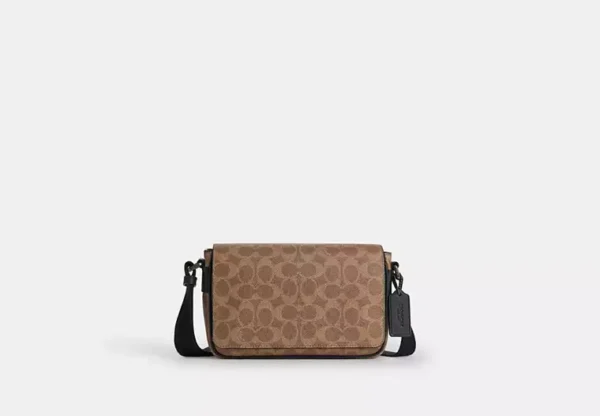 jack small flap crossbody bag in signature canvas