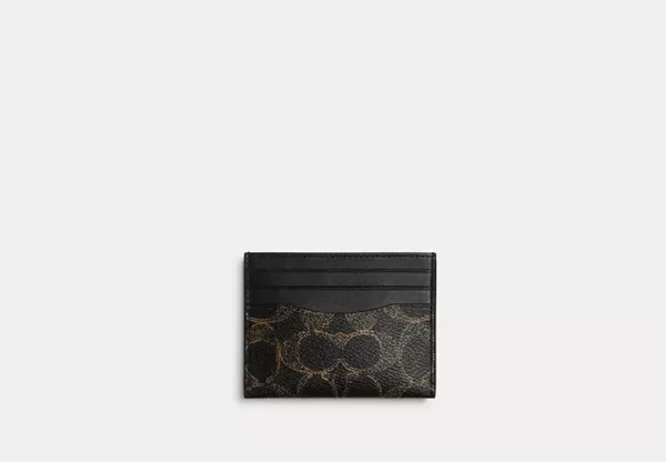 slim id card case in loved signature canvas