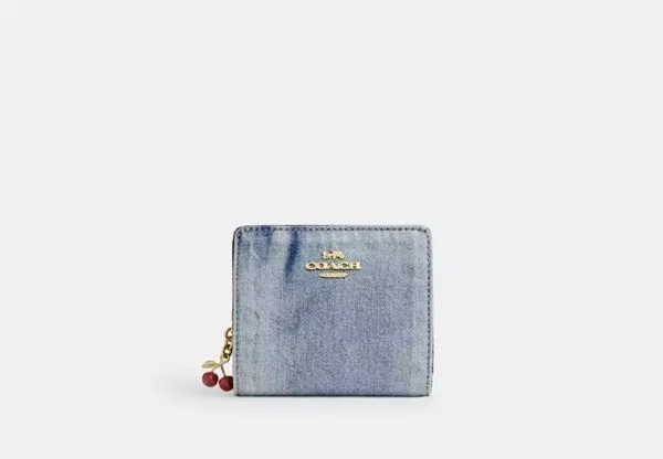 nap wallet in loved denim with charm