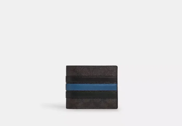3 in 1 wallet in signature canvas with varsity stripe