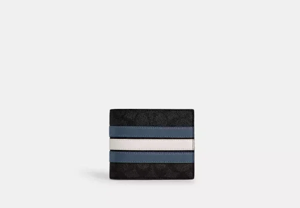 3 in 1 wallet in signature canvas with varsity stripe