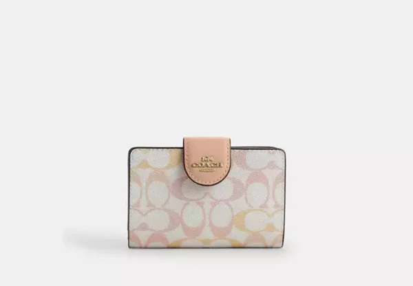 medium corner zip wallet in signature canvas