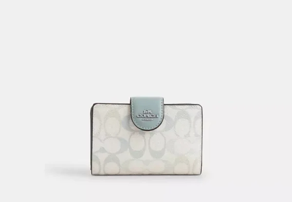 medium corner zip wallet in signature canvas