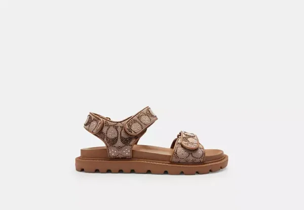 brynn sandal in crystal signature jacquard
